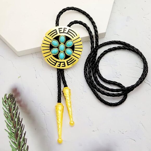 Indian Turquoise Bolo Tie - Picture 1 of 5